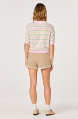Scottie Striped Knit Polo Sweater