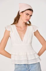 Shanteria Crochet Trim Tiered Top