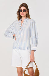 Taliyah Striped Peasant Blouse