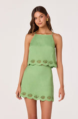 Taniya Embroidered Linen Tank Top