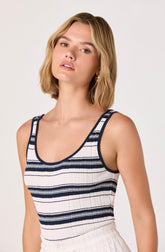 Kaylea Striped Scoop Neck Tank Top