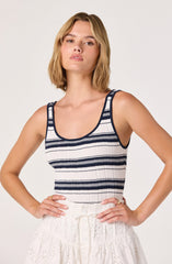 Kaylea Striped Scoop Neck Tank Top