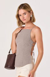 Nora Gingham Open-Back Top