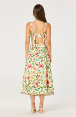 Myria Floral Tie-Strap Cropped Bustier Top