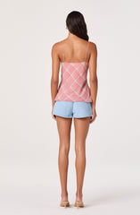 Kirsten Plaid Lace Trim Top