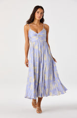 Maeve Pleated Satin Midi Dress