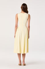Seraphina Pleated Twist Corset Midi Dress