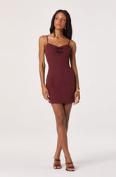 Embellished Bow Detail Mini Dress