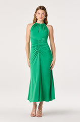 Mallory Ruched Halter Midi Dress