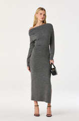 One Shoulder Midi Sweater Dress