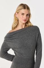 One Shoulder Midi Sweater Dress