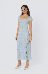 Florence Floral Puff Sleeve Midi Dress