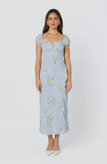 Florence Floral Puff Sleeve Midi Dress