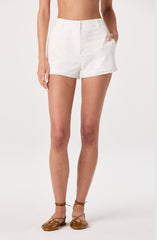 Mercy Eyelet Embroidered High-Rise Mini Shorts