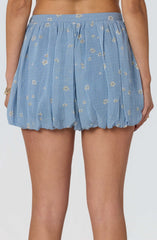 Kailey Floral Gingham High-Rise Bubble Shorts