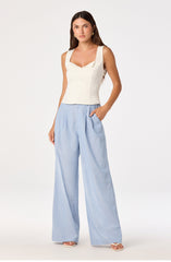 Linsey Striped Wide Leg Linen Pants