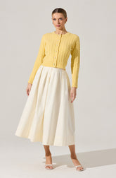 Full Flared Poplin Midi Skirt