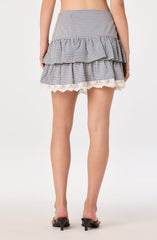 Penny Gingham Ruffle Mini Skirt