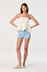 Zoe Floral Applique Babydoll Top