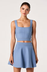 Shaylla Ribbed Square-Neck Cropped Tank