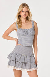 Penny Gingham Bustier Crop Top