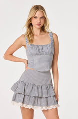 Penny Gingham Bustier Crop Top