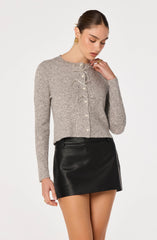 Ribbed Bow Adorned Cardigan