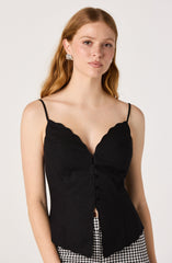 Odette V-Neck Button-Front Tank Top