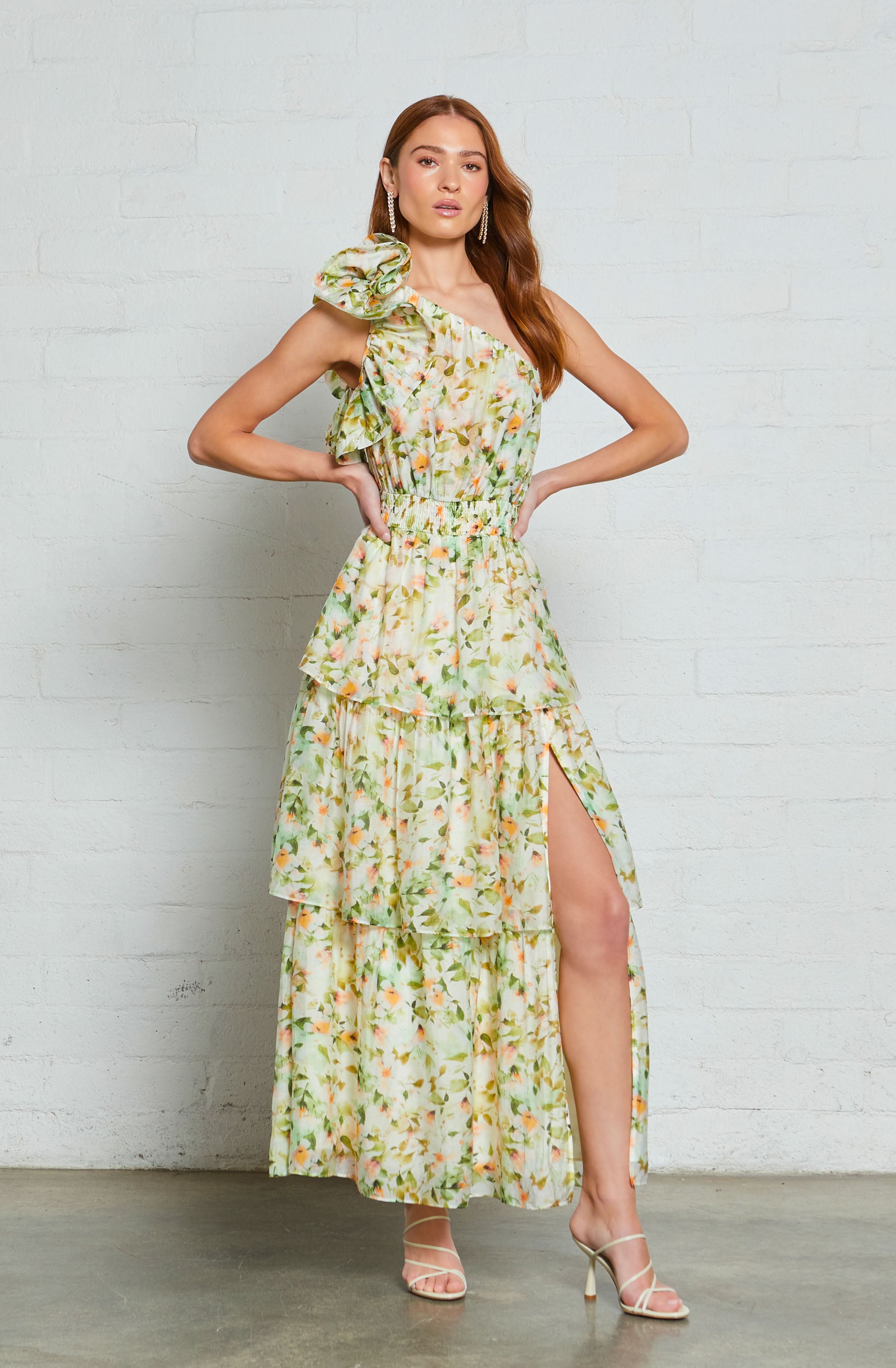 Imelda One Shoulder Floral Maxi Dress