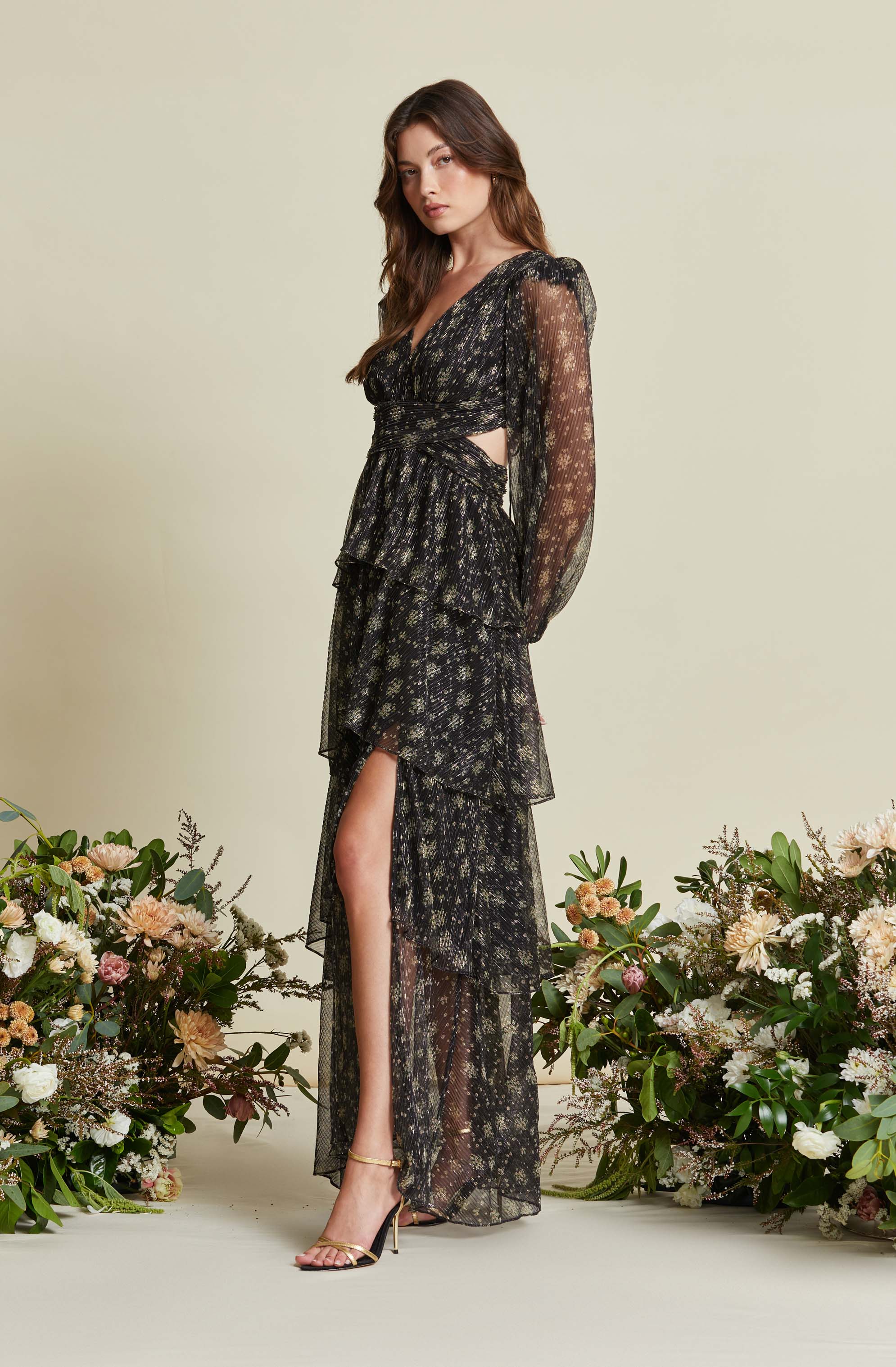 Anora Floral Tiered Maxi Dress