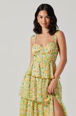 Midsummer Floral Tiered Maxi Dress