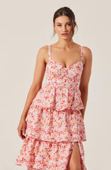 Midsummer Eyelet Tiered Floral Maxi Dress