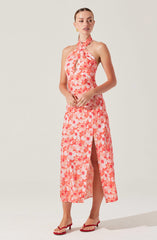 Marissa Floral Halter Neck Midi Dress