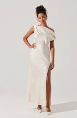 Monroe Satin Off Shoulder Maxi Dress
