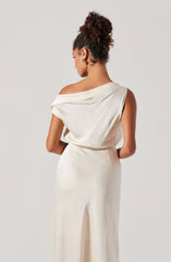 Monroe Satin Off Shoulder Maxi Dress
