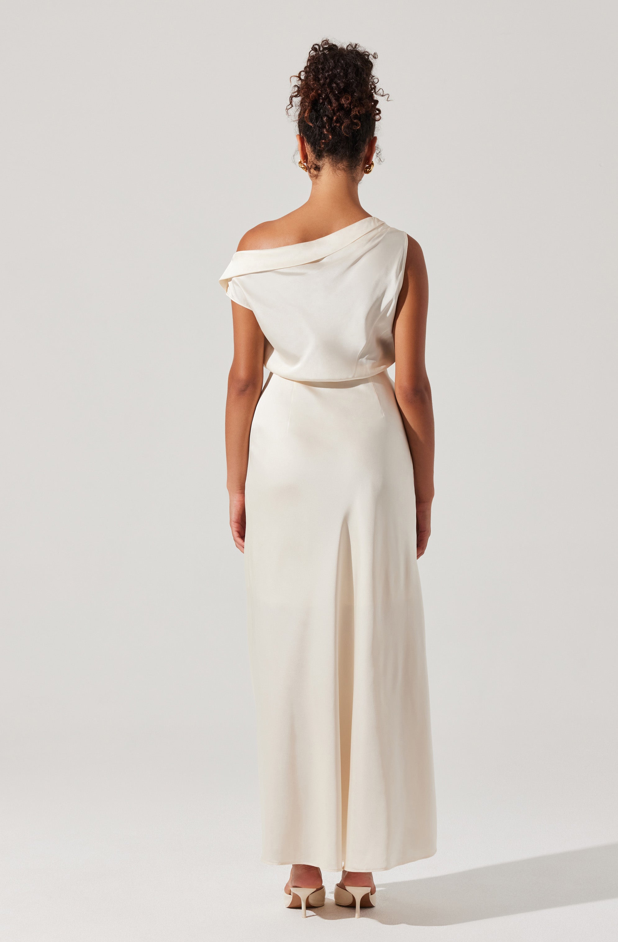 Monroe Satin Off Shoulder Maxi Dress