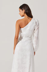 Calista Floral One Shoulder Midi Dress