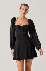 Vivian Satin Halter Mini Dress