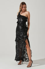 Andrea One Shoulder Floral Maxi Dress