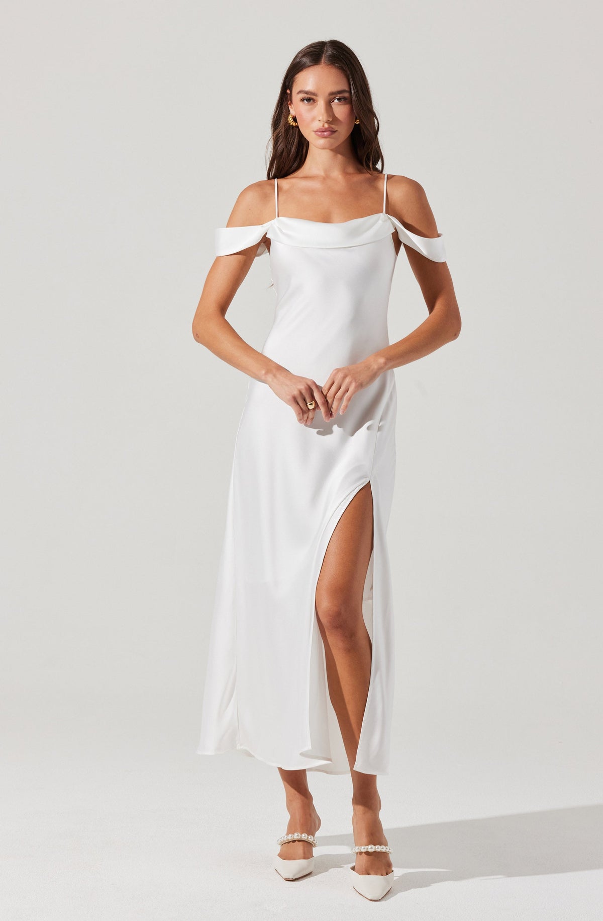 Kitura Cold Shoulder Maxi Dress