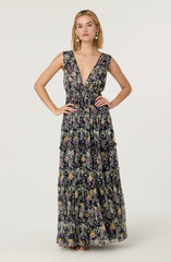 Edessa Floral Tiered Ruffle Maxi Dress