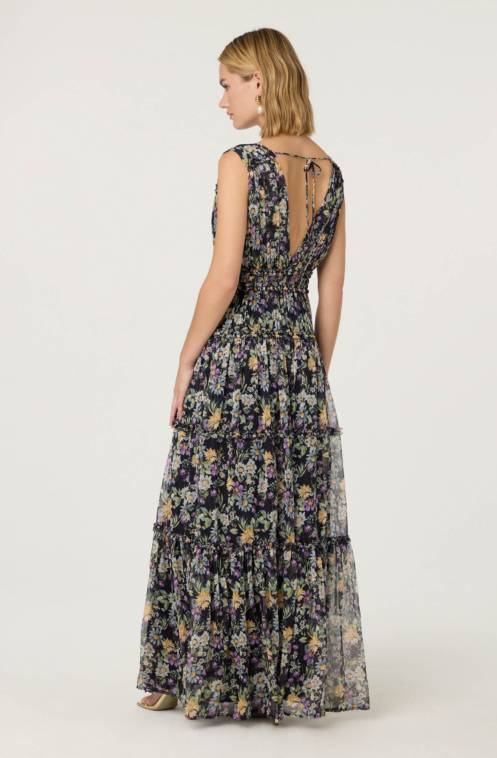 Edessa Floral Tiered Ruffle Maxi Dress