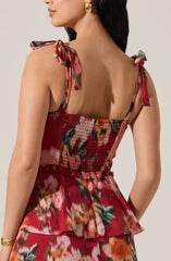 Mellorie Sweetheart Tiered Floral Maxi Dress