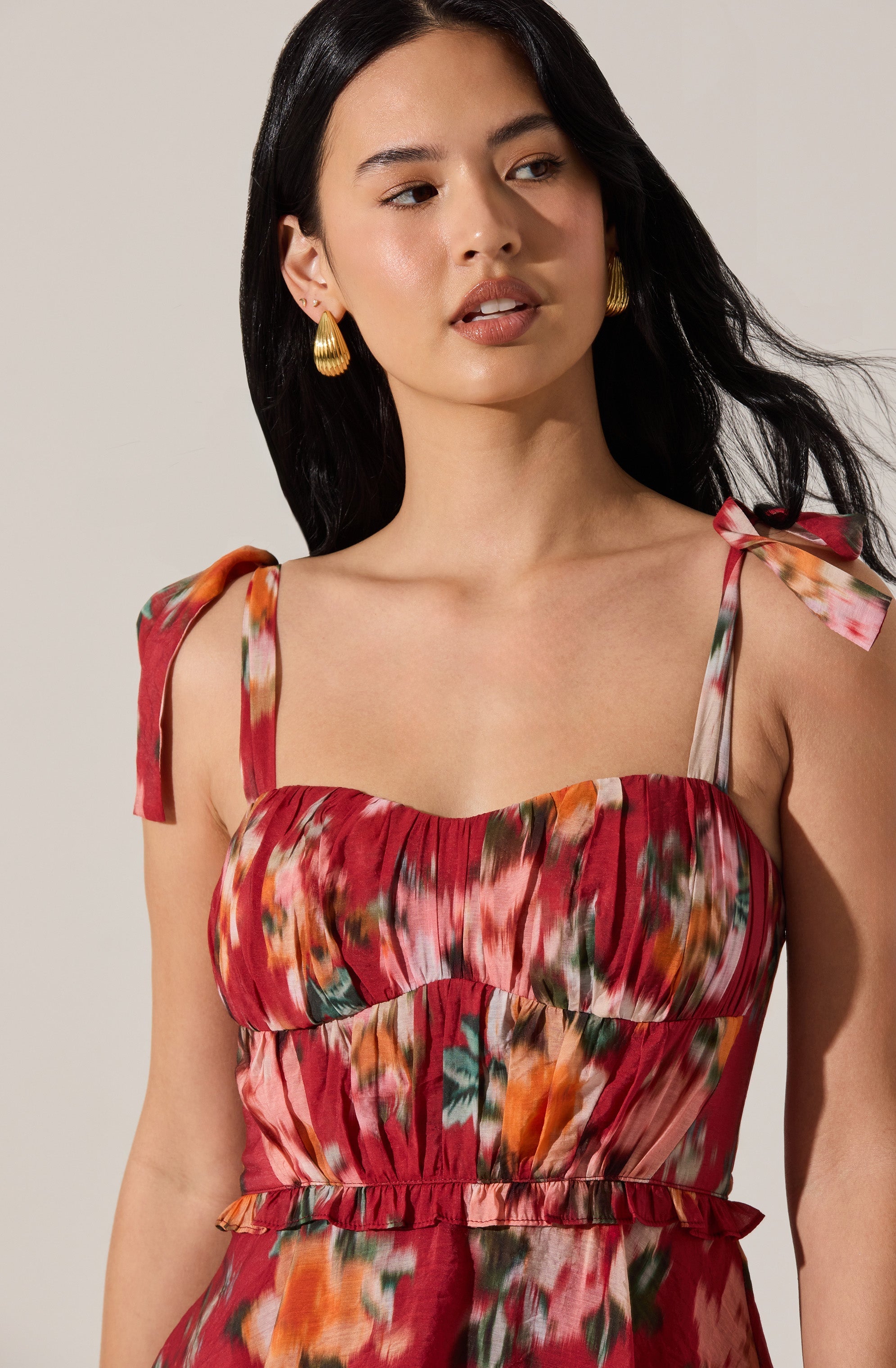 Mellorie Sweetheart Tiered Floral Maxi Dress