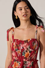 Mellorie Sweetheart Tiered Floral Maxi Dress