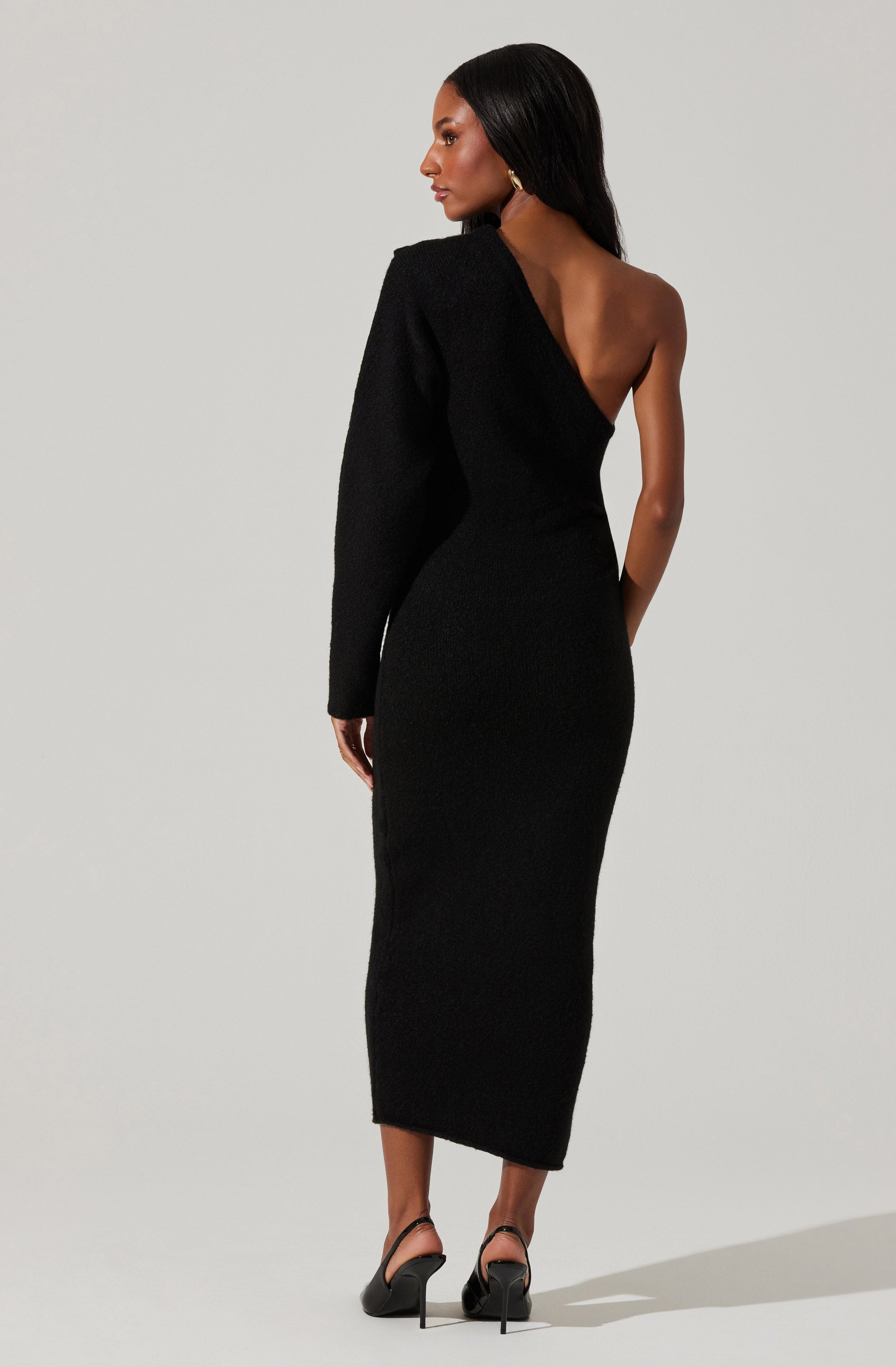 Finola One Shoulder Midi Sweater Dress