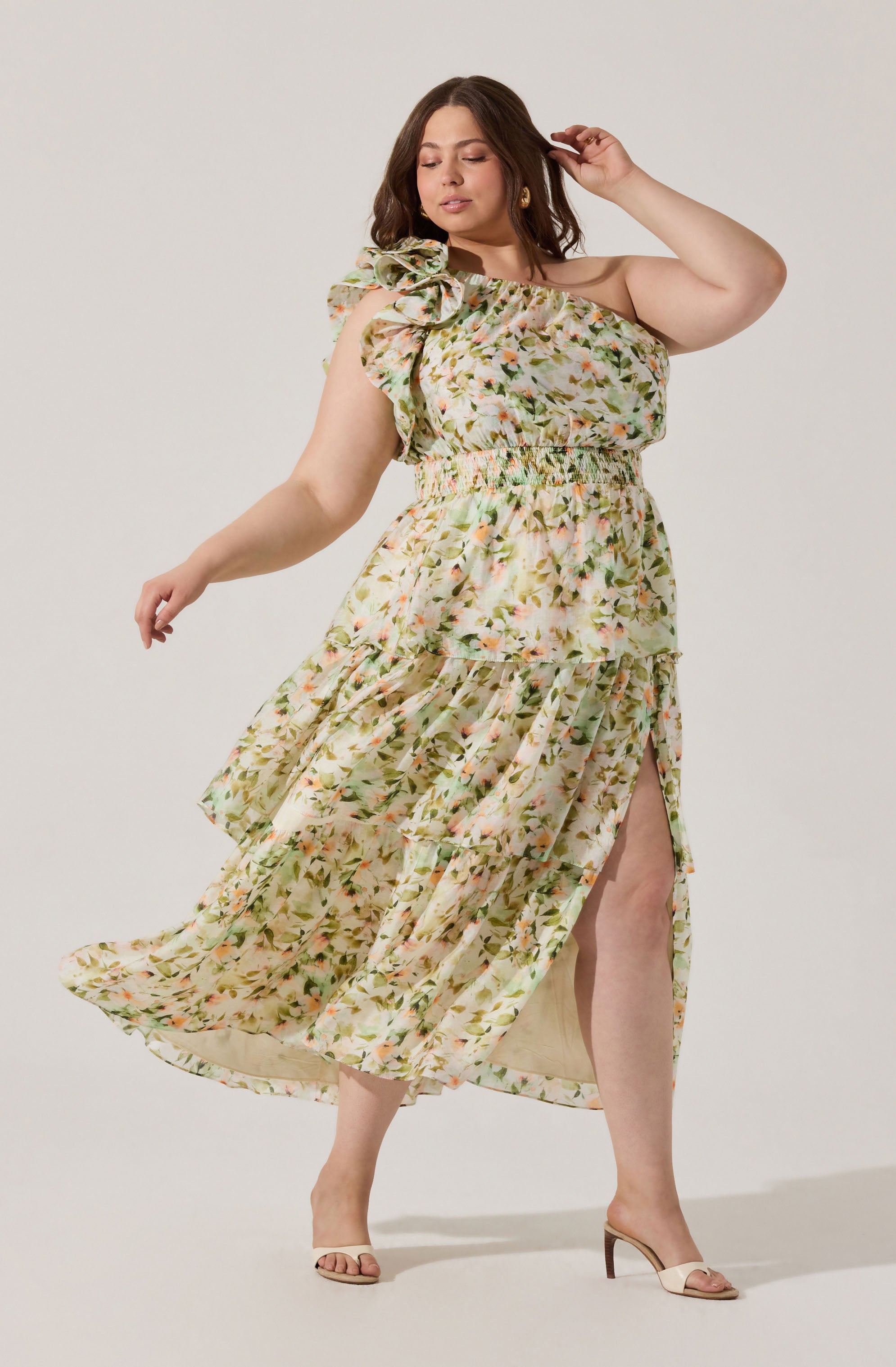 Imelda One Shoulder Floral Maxi Dress