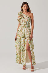 Imelda One Shoulder Floral Maxi Dress