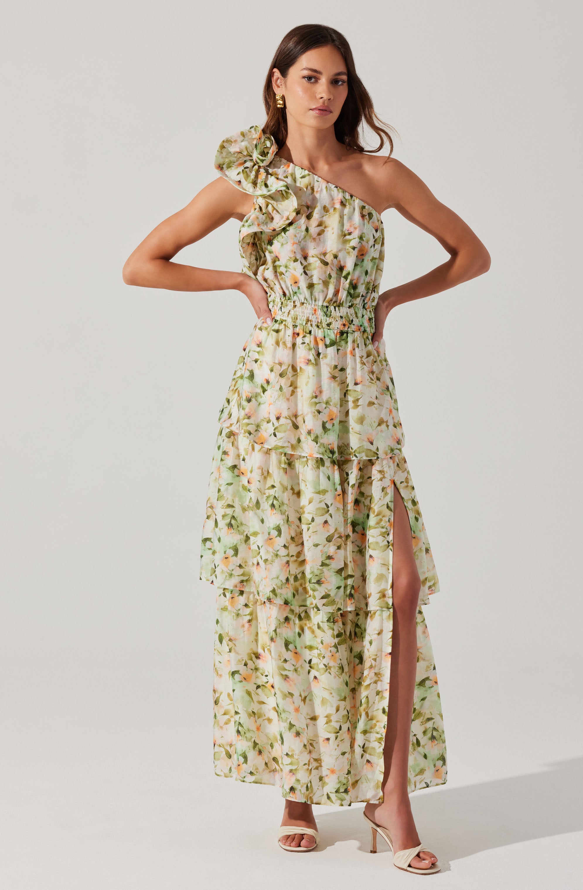 Imelda One Shoulder Floral Maxi Dress