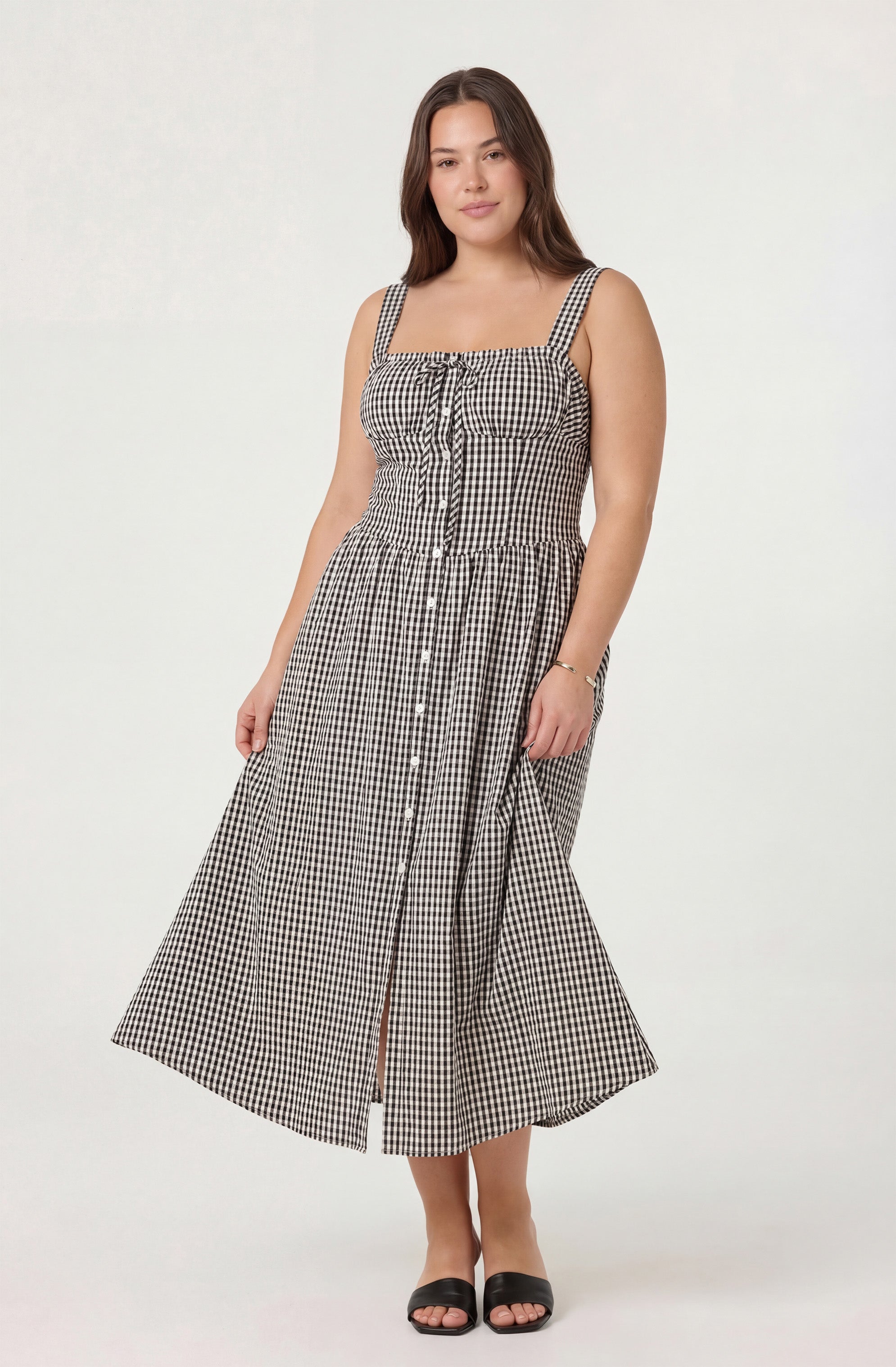 Temperance Gingham Check Maxi Dress